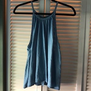Chambray Swing Tank with Button Back